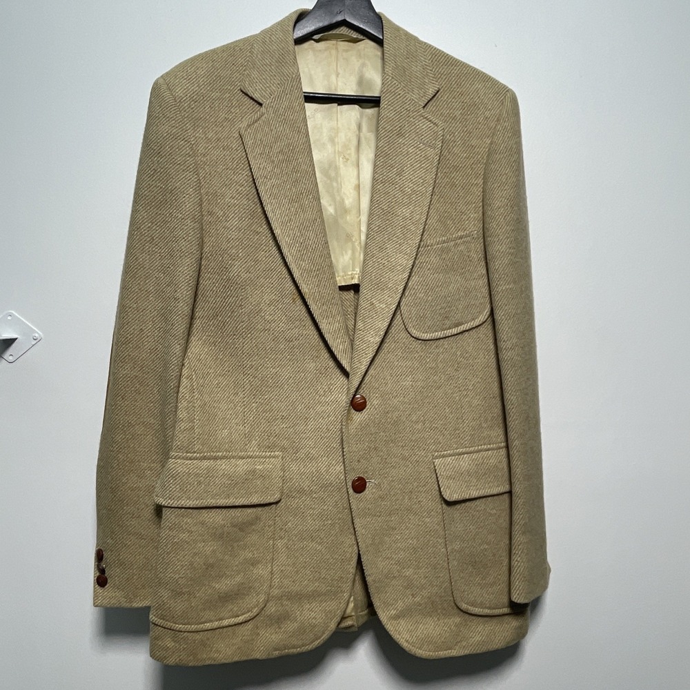 Vintage Izod Lacoste Wool Men's Blazer with Elbow Patches & Alligator Buttons